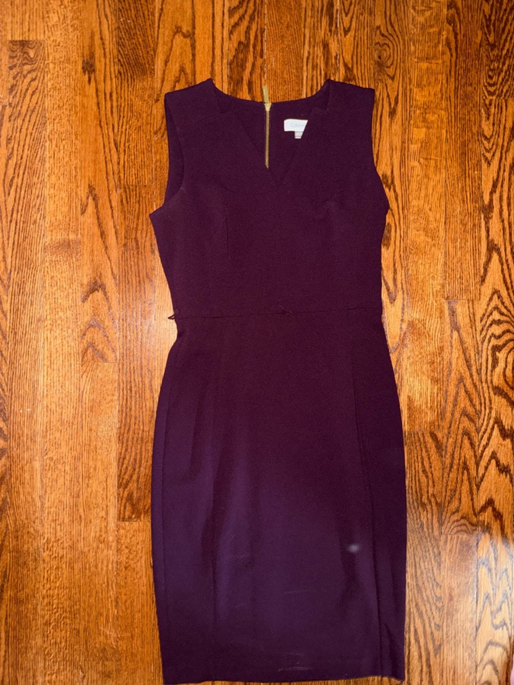 Calvin Klein Sleeveless Sheath Dress in Plum